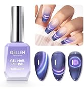 Gellen Cat Eye Gel Nail Polish, 18ml Blue Purple Color Cat Eye Gel Polish with Magnet Stick, Holo...
