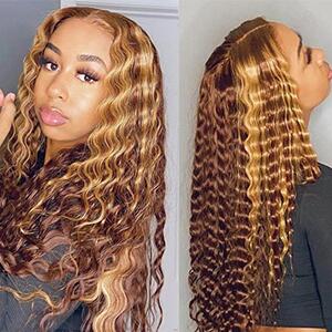 water wave lace front wigs human hair
