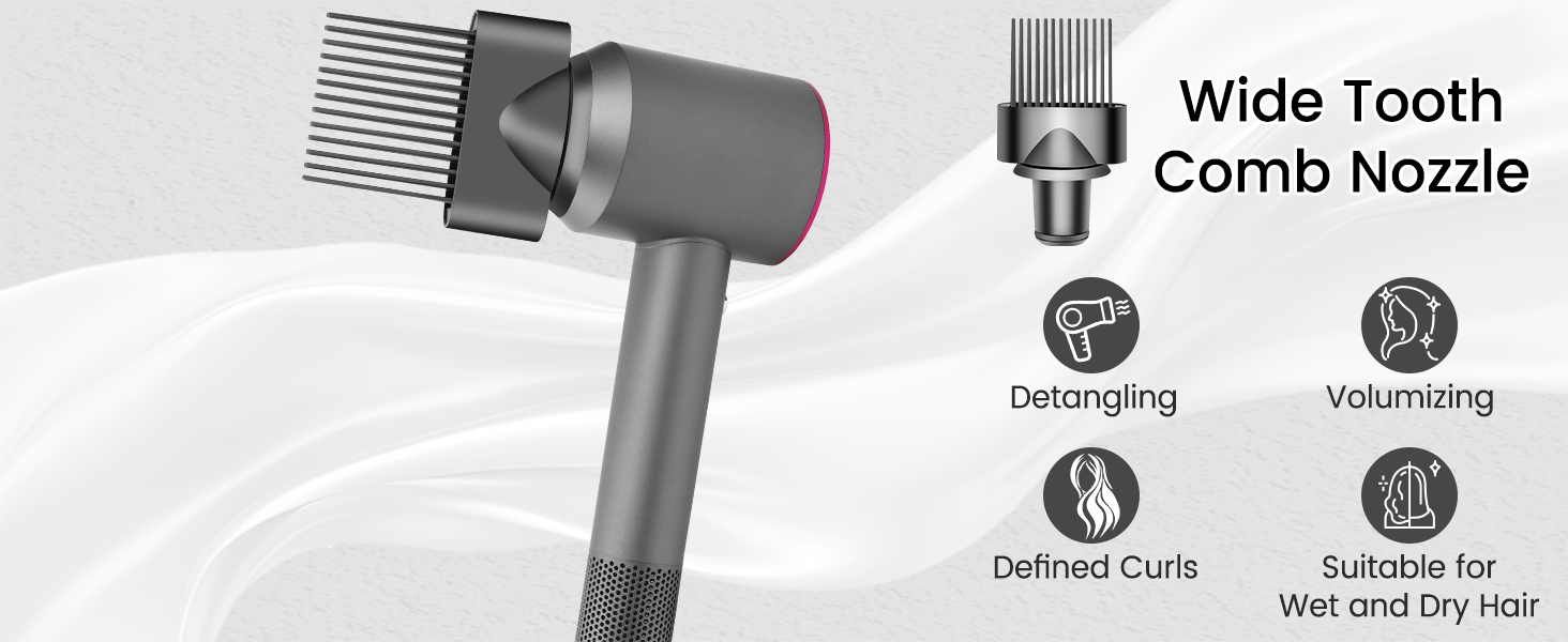 Wide Tooth Comb Attachment for Dyson Supersonic Hair Dryer
