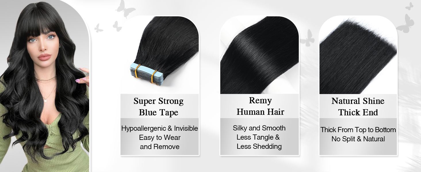 Tape in Hair Extensions Human Hair black Tape in Hair Extensions Sunya Tape in Hair Extensions