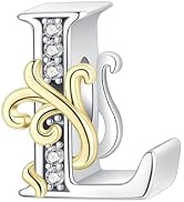 LUXILLA 925 Sterling Silver Letter A~Z Charms Alphabet Charms fit for Bracelet Necklace Pendant B...
