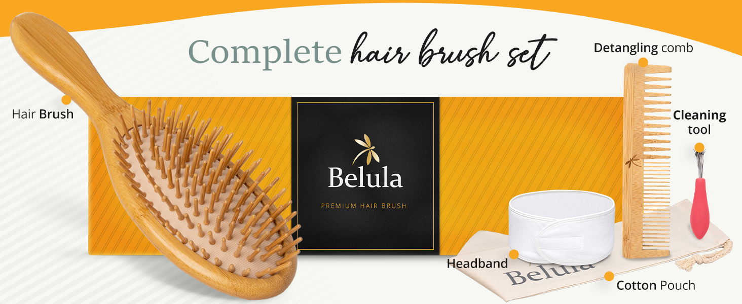 bamboo brush hair growth increase hairbrush mini brushes bristle natural paddle detangling women men