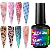 BURANO Nail Art Foil Glue Gel, o.5 oz Nail Foil Glue for Nails, 15ML Designer Nail Foils Nail Art Foil Transfer Gel UV LED La