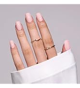MelodySusie Press-On Nails Short Square Petale Pink, long-lasting & glossy finish. Reusable with ...