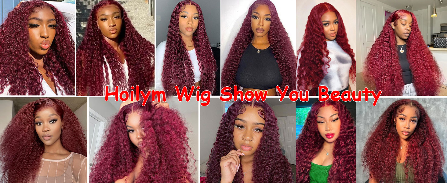 Hoilym 99j Burgundy Wigs are Made From 100% Real Human Hair.