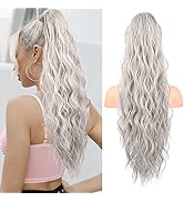 FLUFYMOOZ Ponytail Extension, 26 Inch Drawstring Ponytail Hair Extensions for Women， Long Curly W...