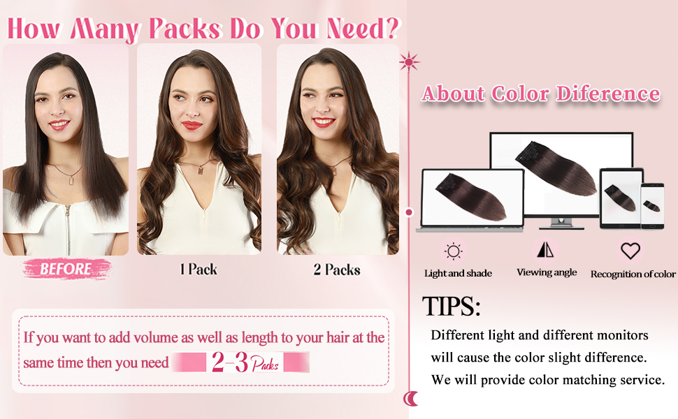 human hair clip in extensions
