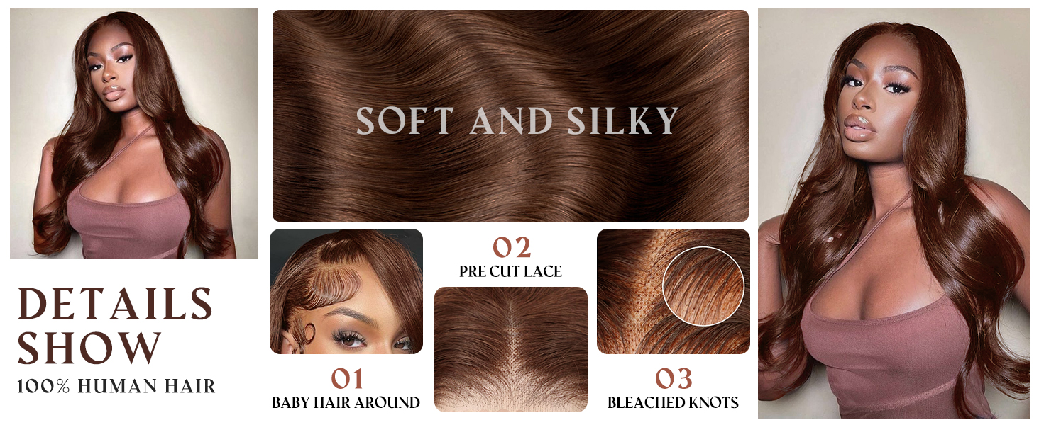Brown Body Wave Human Hair Wig