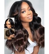 UNICE EasiContour V Part Wigs Human Hair Body Wave Upgrade Glueless U Part Human Hair Wig Chestnu...