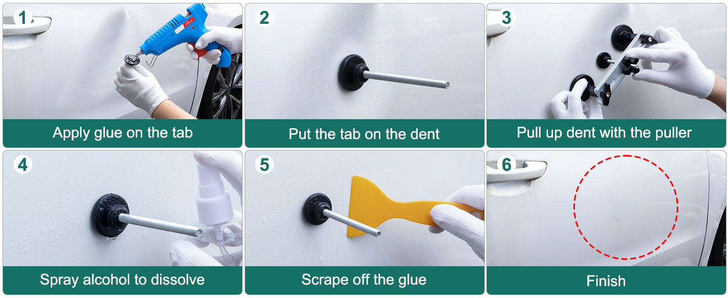 Dent Puller Hail Remover Kit, Car Paintless Dent Removal Kit Tools Dent Suction Puller Repair