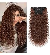 Clip in Hair Extensions, FLUFYMOOZ 4PC 100％ Pure Protein Silk Hair Extensions Long Soft Natural H...