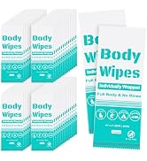 50Pcs Disposable Body Wipes, 7.8 x 9.8 inch Individually Wrapped Bath Wipes for Women and Men, No...