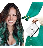 RUNATURE I Tip Hair Extensions Human Hair Teal Itip Human Hair Extensions for Short Hair I Tip Hu...