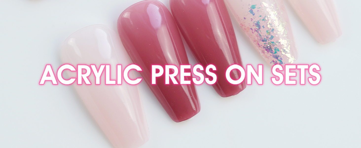 Acrylic False Nails,Artificial Nails for Women and Girls