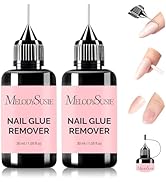 MelodySusie 2PCS Nail Glue Remover for Press on Acetone Free Nail Polish Remover Multi-Functional...