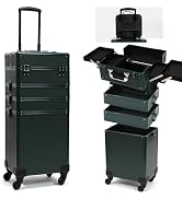 CHUANGJIN Particle Rolling Makeup Train Case Professional Cosmetic Trolley Large Storage Organize...