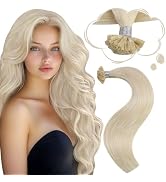 Moresoo U Tip Hair Extensions Human Hair Platinum Blonde 18inch K Tip Hair Extensions Human Hair ...