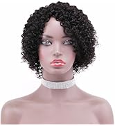 ZHENLISI Glueless Curly Bob Wigs Short Afro Kinky Curly Human Hair Wigs for Black Women Wear and ...