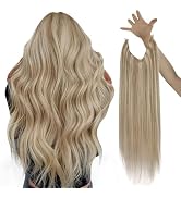 Sunny Blonde Hair Extensions 18 Inch Wire Hair Extensions Ash Blonde Highlights Light Blonde Secr...