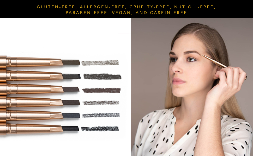 Epilynx gluten free allergen cruelty free nut oil free eyebrow pencil