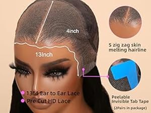 13x4 glueless wig pre everything put on and go
