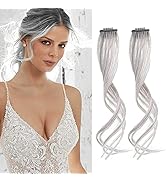 REECHO Long Side Air Bangs, Wavy Curly Clip in Curtain Bangs Front Side Bangs Face-Framing Highli...