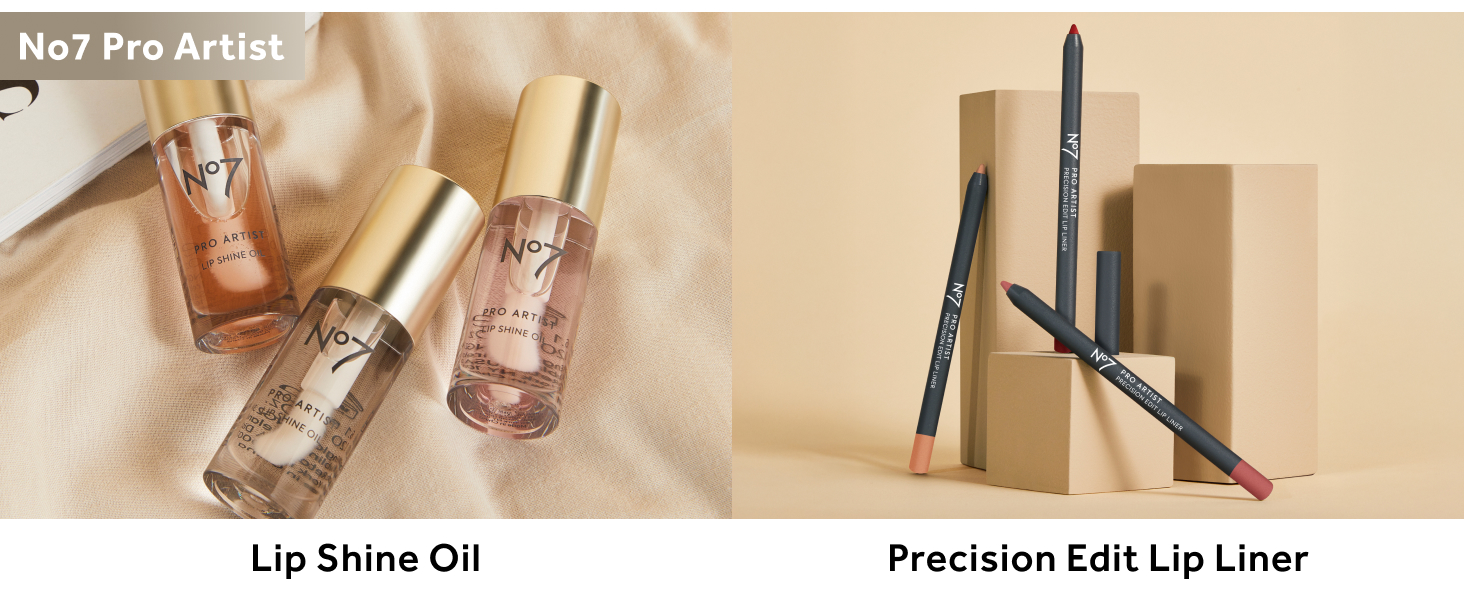 no7 pro artist lip shine oil and precision edit lip liner