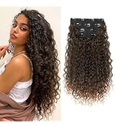 Clip in Hair Extensions, FLUFYMOOZ 4PC 100％ Pure Protein Silk Hair Extensions Long Soft Natural H...