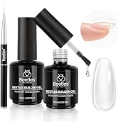 Beetles Builder Gel 2Pcs Clear 7 in 1 15ml Thickening Set With Liner Brush Extension Gel for Nail...
