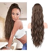 FLUFYMOOZ Ponytail Extension, 26 Inch Drawstring Ponytail Hair Extensions for Women， Long Curly W...