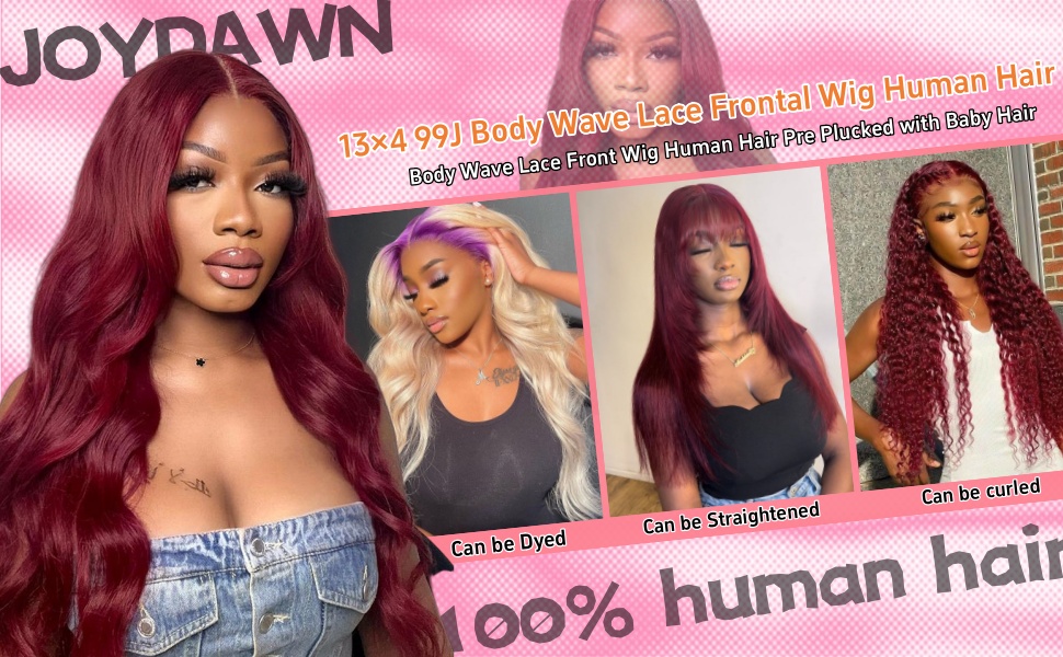 200% Density Burgundy Wig Human Hair