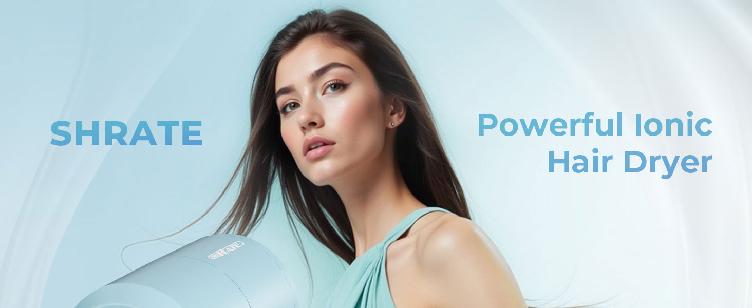 Lightweight Ionic Hair Dryer with Diffuser - Powerful 1800W Blow Dryer for Fast Drying