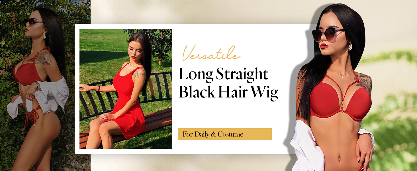 Long Black Wigs