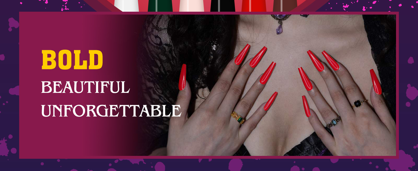 red press on nails