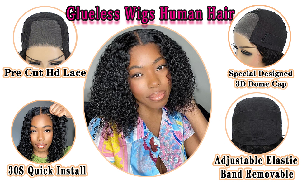glueless wigs human hair pre plucked pre cut