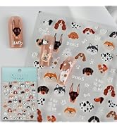 CESTSIREN Dog Nail Art Stickers, Cute Animal Nail Decals, Self-Adhesive, Nail Accessories & Suppl...
