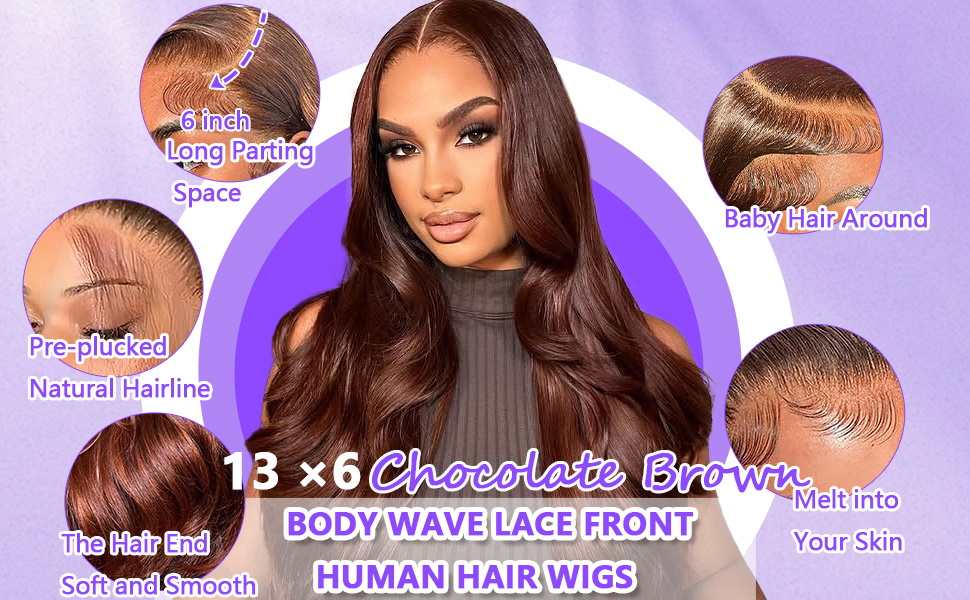 chocolate brown human hair wig