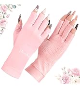 MelodySusie Premium UV Protection Gloves for Nails - UPF99+ Fingertip Protection, Ultra Cool Feel...