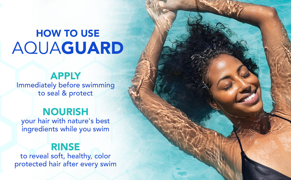Prevents hair damage from chlorine, salt, and other pool chemicals.