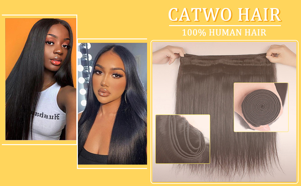 straight human hair and closure