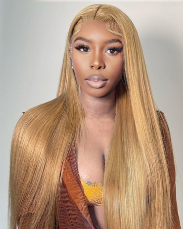 honey blonde straight lace front wig human 27 color wig