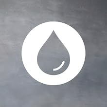 Icon of drop surrounded by a circle.