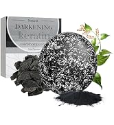 Hair Darkening Shampoo Bar, Grey Reverse Deep Cleansing Scalp Massage Hair Regrowth Keratin Shamp...