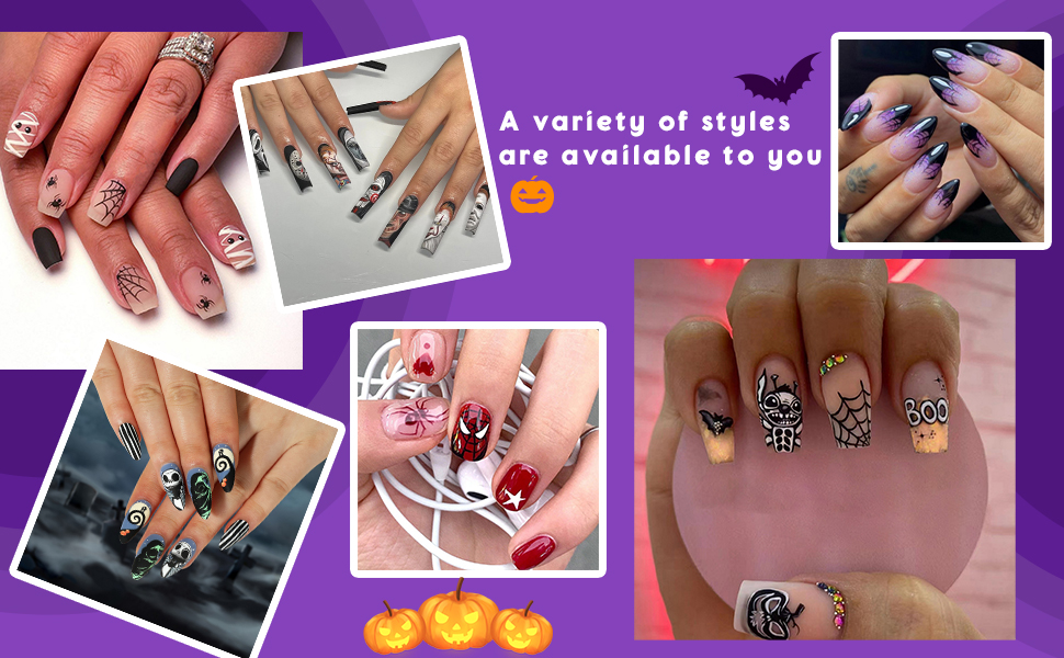 halloween fake nails