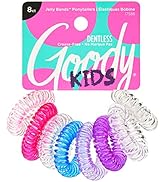 Goody Kids Hair Coils - 8 Count, Assorted - Dentless Jelly Bands Ponytailers for Women, Teens & G...