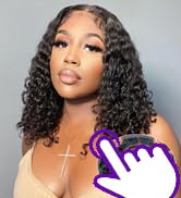 HIRIREMY 5x5 HD Lace Closure BOB Wigs Human Hair 14 Inch Deep Wave Curly for Black Women Ready To...