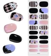 KING HORSE Halloween Gel Nail Stickers Long Lasting Semi Cured Nail Wraps Salon Quality Semi-Cure...