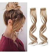 REECHO Side Air Bangs, 12 inch Long Wavy Curly Clip in Bangs Front Side Bangs for Women Daily Use...