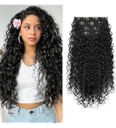 Clip in Hair Extensions, FLUFYMOOZ 4PC 100％ Pure Protein Silk Hair Extensions Long Soft Natural H...