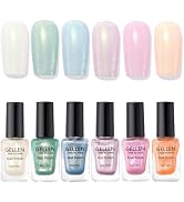 GELLEN Shimmer Pastel Nail Polish, Buildable Sheer Natural Regular Nail Polish Quick Dry Transluc...